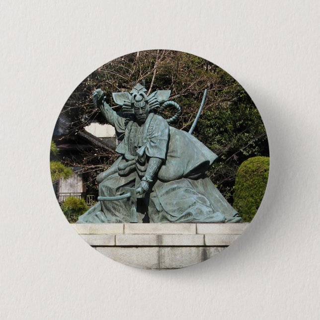 Samurai Kamakura Gongoro Kagemasa Kabuki Statue Button (Vorderseite)