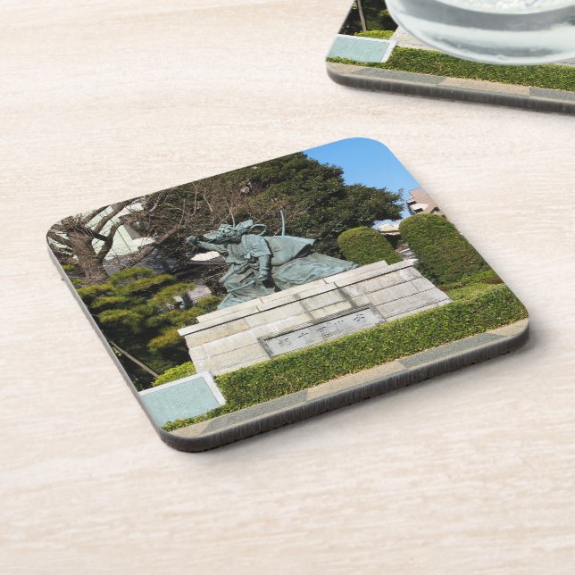 Samurai Kamakura Gongoro Kagemasa Kabuki Statue Getränkeuntersetzer (Linke Seite)