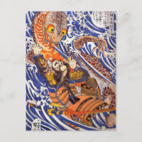 Samurai kämpfen Riese Salamander Kuniyoshi