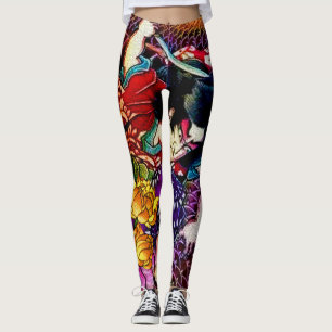 Samurai-kämpfende Schlange Leggings