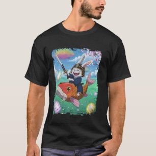 Samurai-Kaninchen-Reiten-Koi-Oster-Eier-Suche T-Shirt