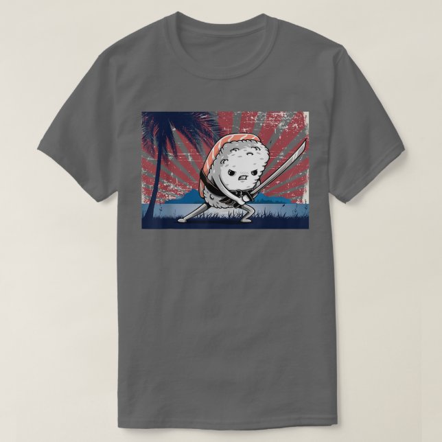 Samurai Katana Funny Japanese Sushi T-Shirt (Design vorne)