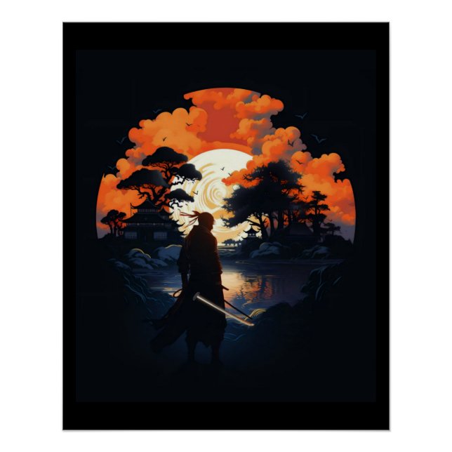 Samurai Katana Japan Ninja Warrior Glossy Poster (Vorderseite)