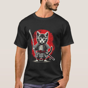 Samurai-Kätzchen-Ninja-Katze-Japanische-Kultur-Fan T-Shirt
