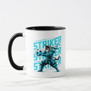 Samurai-Katze-Fußball-Stürmer-Tasse Anime-Sport- Tasse