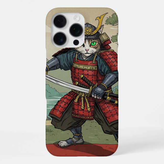 Samurai-Katze iPhone Hülle (Rückseite)