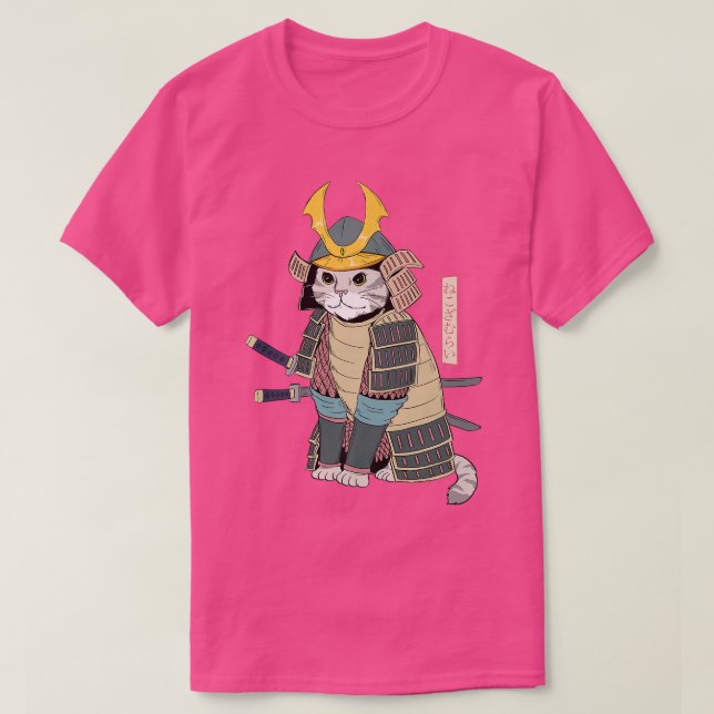 Samurai Katze Japanisch Katze in Samurai Armor mit T-Shirt (Design vorne)
