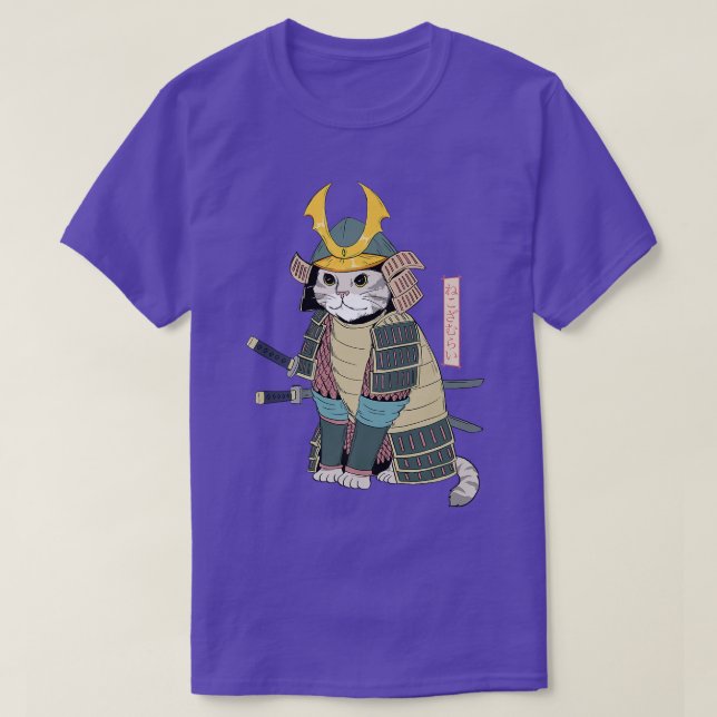 Samurai Katze Japanisch Katze in Samurai Armor mit T-Shirt (Design vorne)