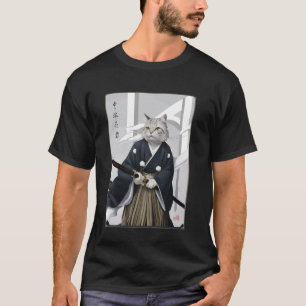 Samurai-Katze japanische Kunst Vintage-Ninja-Katze T-Shirt