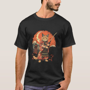 Samurai-Katze Japanische Ninja-Katze Japanische Ku T-Shirt