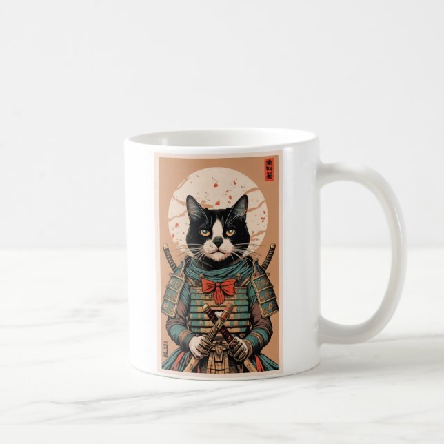 Samurai-Katze Kaffeetasse (Rechts)