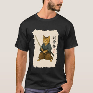 Samurai-Katze Krieger japanische Kunst Katze Katan T-Shirt