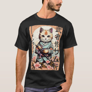 Samurai-Katze Krieger japanische Ninja-Kitty Kawai T-Shirt