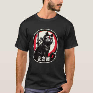 Samurai-Katze Krieger Katana Japanische Ninja-Kuns T-Shirt