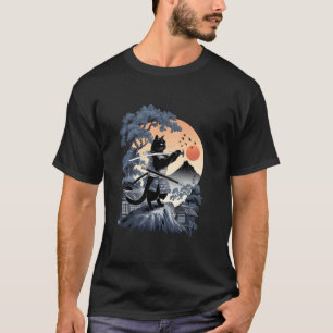 Samurai-Katze Krieger Ninja-Kitty Japanischer Bush T-Shirt