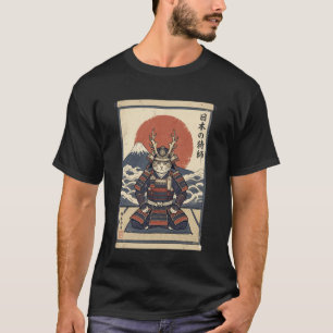 Samurai-Katze Krieger Ronin Neko japanische Kunst T-Shirt