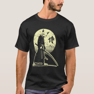 Samurai-Katze Krieger Vintage Ukiyo japanische Kun T-Shirt