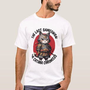Samurai-Katze Männer Weiß T-Shirt