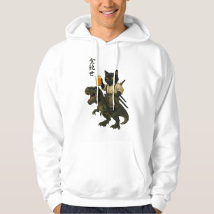 Samurai-Katze mit Bier & T-Rex Retro-Japanische Hoodie