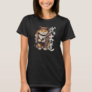 Samurai-Katze-Ninja-Bushido-Kanji-Japanisches-Tatt T-Shirt