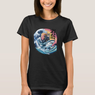 Samurai-Katze Ninja Japanische Katze Hai Kanagawa T-Shirt