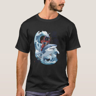 Samurai-Katze Ninja Japanische Katzen-Hai Kanagawa T-Shirt