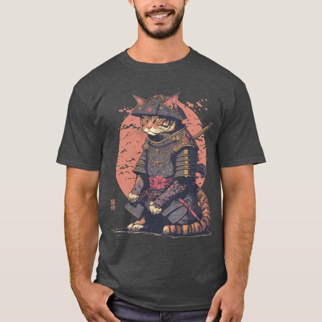 Samurai-Katze T-Shirt (Vorderseite)