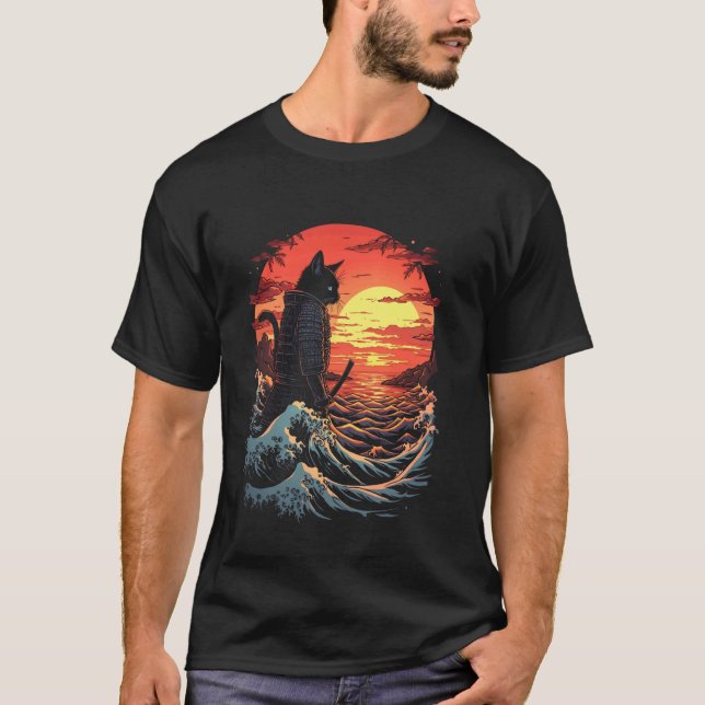 Samurai-Katze T-Shirt (Vorderseite)