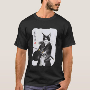 Samurai-Katze Vintage Japanische Ukiyo-e Krieger K T-Shirt