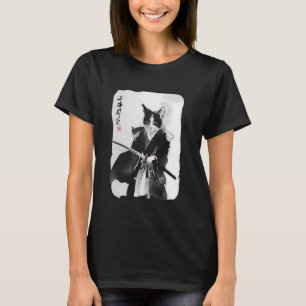 Samurai-Katze Vintage-Japanische-Ukiyo-e-Krieger-K T-Shirt