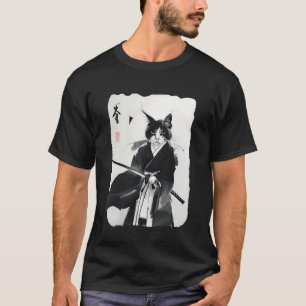 Samurai-Katze Vintage Japanische Ukiyo e Krieger K T-Shirt