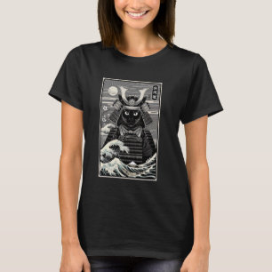 Samurai-Katze Vintage Japanische Ukiyo-e Kunst T-Shirt