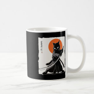 Samurai-Katze Vintage Ukiyo-e Lustige Kriegerkatze Kaffeetasse