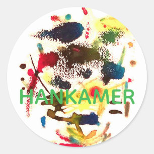 Samurai-Katzen-Lady-Abstrakte Hankamer Artjunkhaus Runder Aufkleber