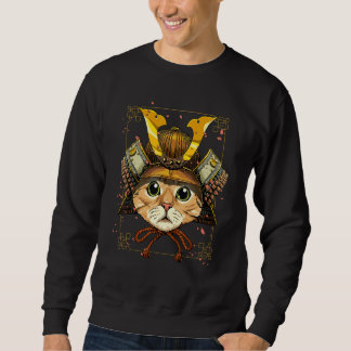 Samurai-Katzen-Rüstung japanischer Krieger Bushido Sweatshirt