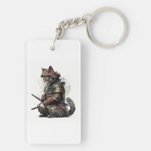 Samurai-Katzen-Schlüsselanhänger