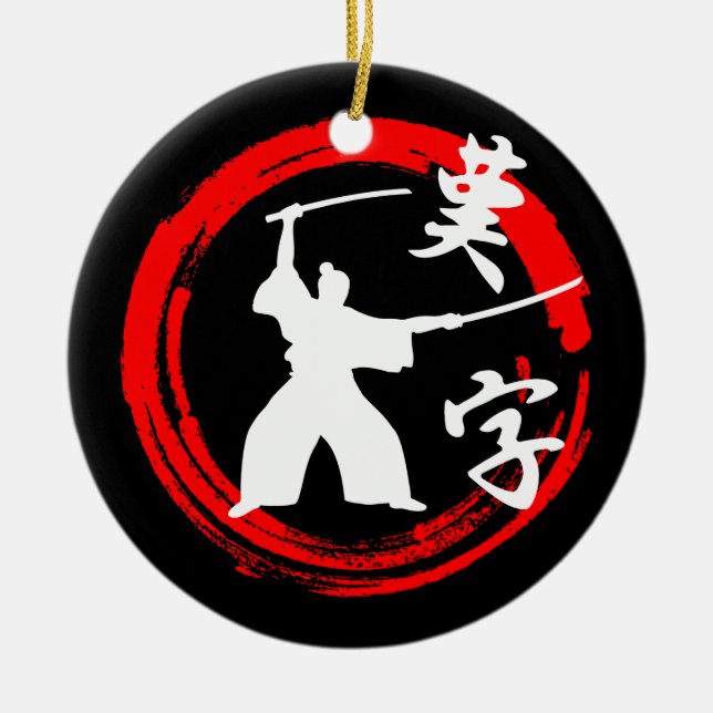 Samurai Keramik Ornament (Vorne)