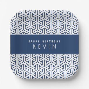 Samurai Kimono Muster Personalisiert Geburtstag Pappteller