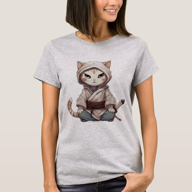 Samurai Kitten T-Shirt (Vorderseite)