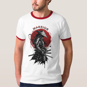 Samurai-Krieger Aufgehende Sonne Japanischer Tusch T-Shirt