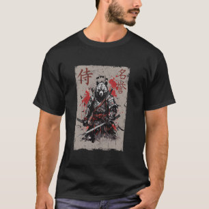 Samurai-Krieger-Bär-Grafik, coole japanische Kunst T-Shirt