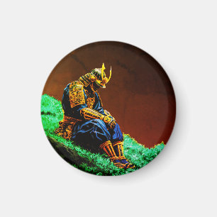 Samurai-Krieger in goldener Rüstung – Episch Japan Magnet