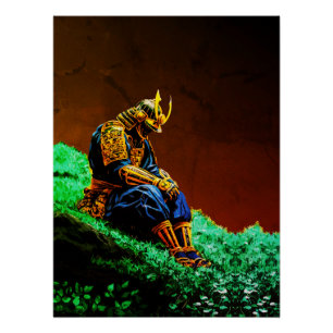 Samurai-Krieger in goldener Rüstung – Episch Japan Poster