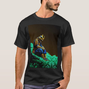 Samurai-Krieger in goldener Rüstung Epische japani T-Shirt