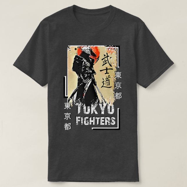 Samurai Krieger Japan Tokyo Stil Kleidung Geschenk T-Shirt (Design vorne)