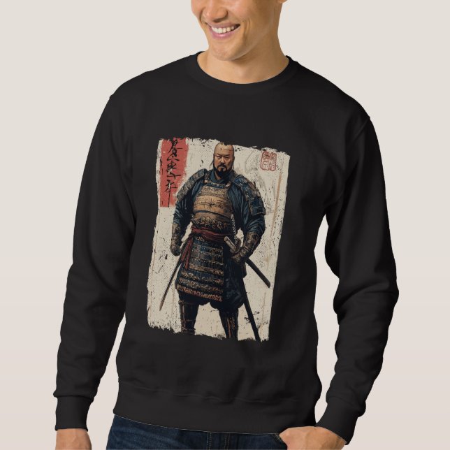 Samurai-Krieger japanische Ukiyo-e-Kunst Samurai Sweatshirt (Vorderseite)
