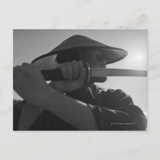 Samurai-Krieger mit Schwert 2 Postkarte
