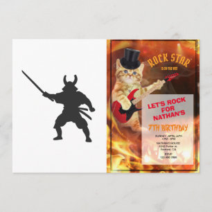 Samurai-Krieger mit Schwert - Wählen Sie eine Farb Einladung