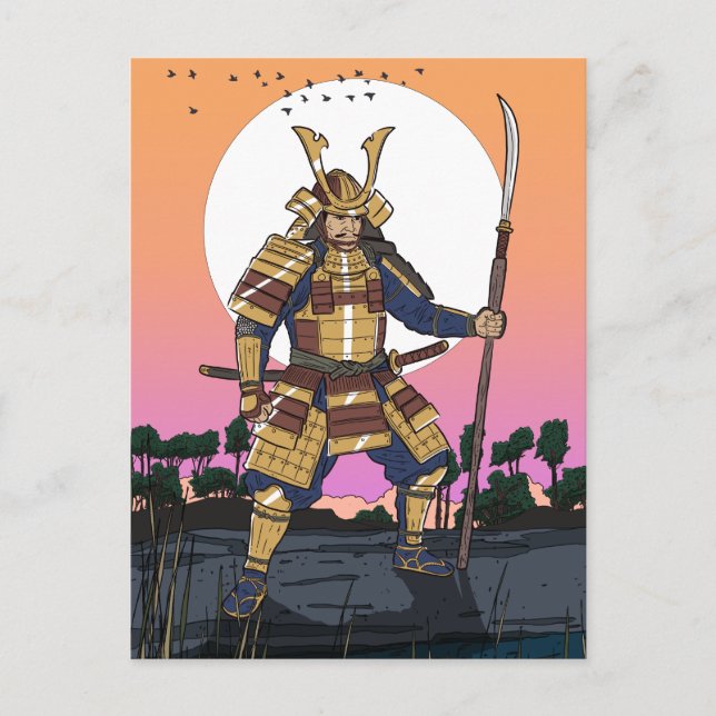 Samurai-Krieger  Postkarte (Vorderseite)