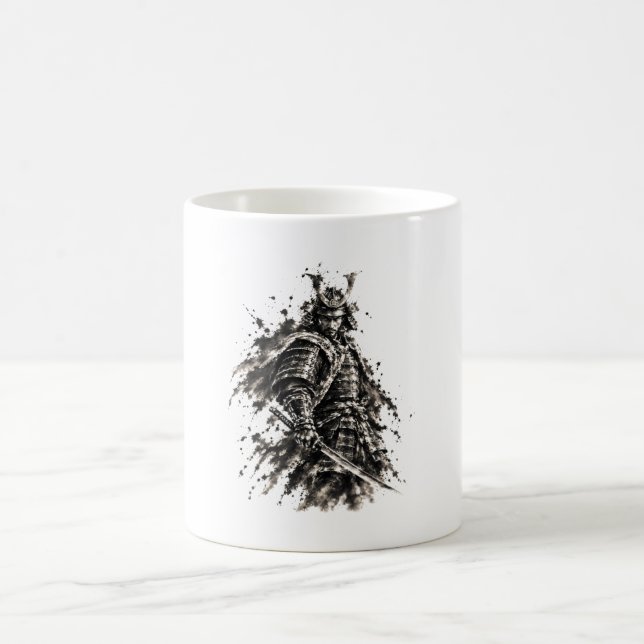 Samurai-Krieger – Sumi-e Kaffeetasse (Mittel)